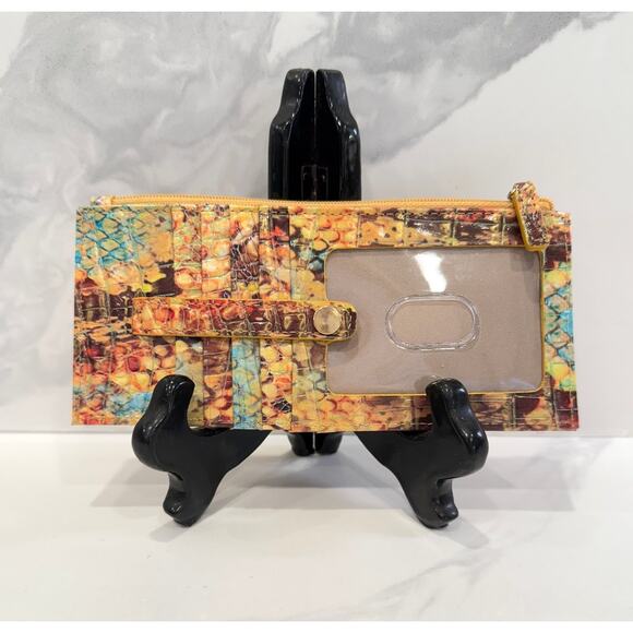 Brahmin Credit Card Slim Wallet Sunny Viper Ombre Melbourne Genuine Leather NWT - Picture 3 of 5